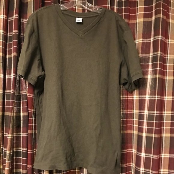 Old Navy Mens Olive Rib-knit V-neck Short Sleeve Size XL - Picture 1 of 5